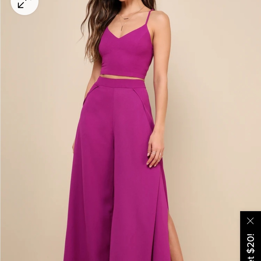 Lulu’s Magenta Two Piece Jumpsuit